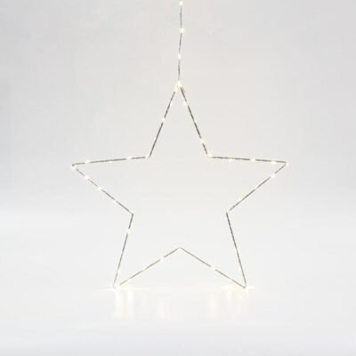 ΑΣΗΜΙ ΑΣΤΕΡΙ ΦΩΤΙΖΟΜΕΝ0 40cm, 40 MINI LED ΣΤΟ ΑΣΤΕΡΙ ΚΑΙ 15 MINI LED ΣΤΟ ΚΑΛΩΔΙΟ, ΣΤΑΘΕΡΟΣ ΜΕΤΑΣΧΗΜΑΤΙΣΤΗΣ, ΑΣΗΜΙ ΧΑΛΚΙΝΟ ΚΑΛΩΔΙΟ, ΘΕΡΜΟ ΛΕΥΚΟ LED, ΠΡΟΕΚΤΑΣΗ ΠΑΡΟΧΗΣ 3m, IP44 (600-22417)