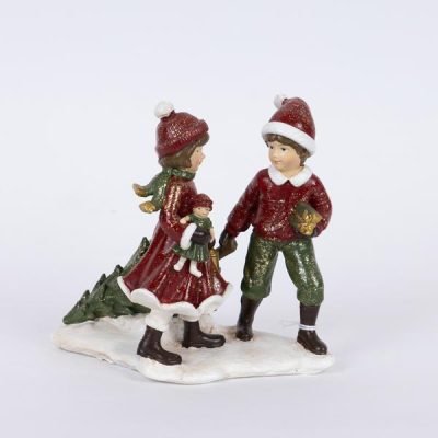 ΔΙΑΚΟΣΜΗΤΙΚΟ ΠΟΛΥΡΕΖΙΝ, ΠΑΙΔΑΚΙΑ ΜΕ ΚΟΚΚΙΝΑ ΡΟΥΧΑΛΑΚΙΑ, 12x8x12cm (600-46333)