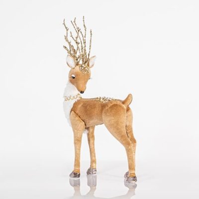 ΒΕΛΟΥΔΙΝΟ ΕΛΑΦΑΚΙ, ΜΕ ΧΡΥΣΟ GLITTER ΚΑΙ ΧΑΝΤΡΕΣ, 19x39cm (600-44696)