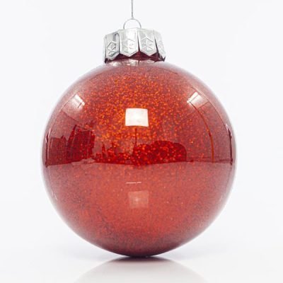 ΜΠΑΛΑ ΠΛΑΣΤΙΚΗ PET, ΚΟΚΚΙΝΗ ΓΥΑΛΙΣΤΕΡΗ ΜΕ GLITTER, ΣΕΤ 2ΤΜΧ, 13cm (600-42728)