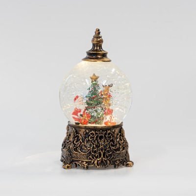 ΧΙΟΝΟΜΠΑΛΑ ΕΠΙΤΡΑΠΕΖΙΟ ΔΙΑΚΟΣΜΗΤΙΚΟ ΜΕ ΑΓΙΟ ΒΑΣΙΛΗ ΚΑΙ ΔΕΝΤΡΟ, ΠΛΑΣΤΙΚΟ, ΦΩΤΙΖΟΜΕΝΟ, ΜΕ ΝΕΡΟ, ΜΠΑΤΑΡΙΑΣ, 1  ΘΕΡΜΟ ΛΕΥΚΟ LED, 12,3×12,3×22,5cm (600-45711)