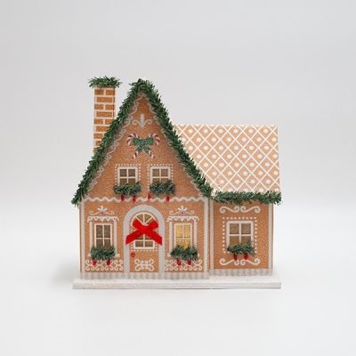 ΧΑΡΤΙΝΟ ΣΠΙΤΑΚΙ, ΜΠΕΖ, ΦΩΤΙΖΟΜΕΝΟ, 20.5x11x20.5cm (600-47746)