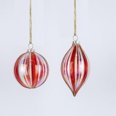 ΓΥΑΛΙΝΟ ΣΤΟΛΙΔΙ, ΔΙΑΦΑΝΟ ΙΡΙΔΙΖΟΝ ΜΕ ΚΟΚΚΙΝΟ, ΣΕ 2 ΣΧΗΜΑΤΑ, ΣΕΤ 4ΤΜΧ, 8cm (600-42890)