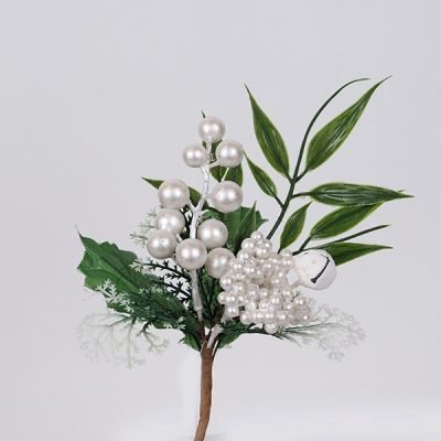 ΠΙΚΑΚΙ ΜΕ ΛΕΥΚΑ BERRIES ΚΑΙ ΚΟΥΔΟΥΝΑΚΙ, 20cm (600-46694)