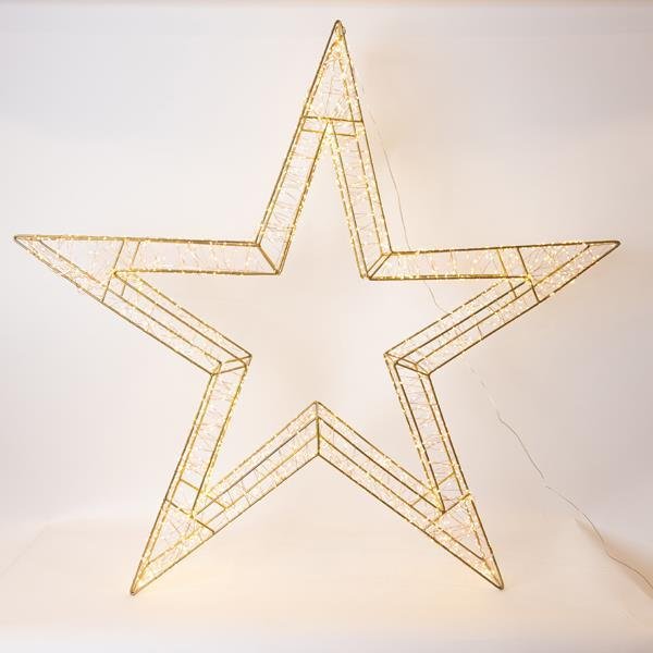 ΑΣΤΕΡΙ ΦΩΤΙΖΟΜΕΝΟ 110cm, 2640 LED, 31V ΜΕΤΑΣΧΗΜΑΤΙΣΤΗ, TIMER, ΜΠΡΟΝΖΕ ΜΕΤΑΛΛΙΚΟΣ ΣΚΕΛΕΤΟΣ, ΜΠΡΟΝΖΕ ΧΑΛΚΙΝΟ ΚΑΛΩΔΙΟ, ΘΕΡΜΟ LED, ΠΡΟΕΚΤΑΣΗ ΠΑΡΟΧΗΣ 5m, IP4 (600-22532)