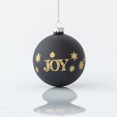 ΓΥΑΛΙΝΗ ΜΠΑΛΑ, ΜΑΥΡΗ ΜΑΤ, ΜΕ ΧΡΥΣΑ ΣΧΕΔΙΑ, ΣΕΤ 4ΤΜΧ, 8cm (600-45046)