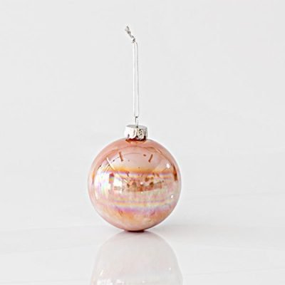 ΓΥΑΛΙΝΗ ΜΠΑΛΑ, ΡΟΖ, ΣΕΤ 4ΤΜΧ, 8cm (600-45097)