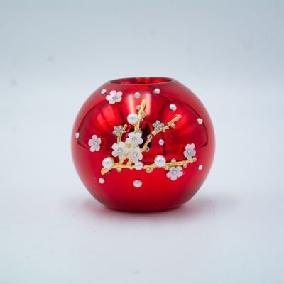 ΚΗΡΟΠΗΓΙΟ, ΚΟΚΚΙΝΟ, ΜΕ ΛΕΥΚΑ 3D ΛΟΥΛΟΥΔΙΑ, 8.5x10cm (600-47491)