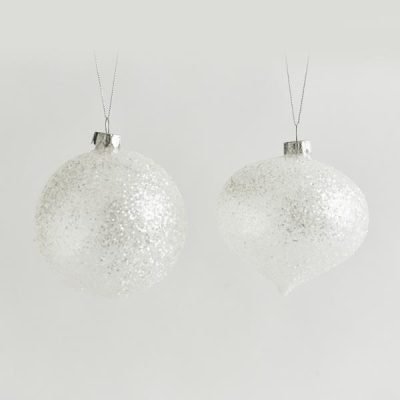 ΓΥΑΛΙΝΗ ΜΠΑΛΑ, ΔΙΑΦΑΝΗ, ΜΕ ΓΚΛΙΤΕΡ, 2 ΣΧΗΜΑΤΑ, ΣΕΤ 4ΤΜΧ, 10cm (600-42771)