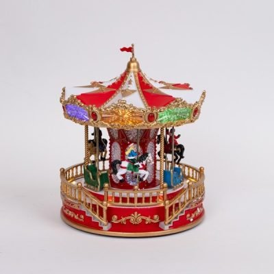 ΚΑΡΟΥΖΕΛ, ΚΟΚΚΙΝΟ ΧΡΥΣΟ, ΜΕ ΜΟΥΣΙΚΗ, ΚΙΝΗΣΗ ΚΑΙ ΦΩΣ, ΜΕ ΜΕΤΑΣΧΗΜΑΤΙΣΤΗ, 23.2x23x2x28x2cm (600-48075)