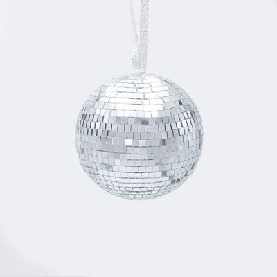 ΓΥΑΛΙΝΗ ΜΠΑΛΑ, ΝΤΙΣΚΟ, ΑΣΗΜΙ, 10cm (600-47046)