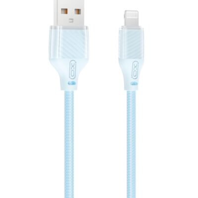 XO NB291 Καλώδιο Φόρτισης & Μεταφοράς Δεδομένων USB-A σε Lighting Πλεκτό 6A Μπλε 1m (16.005.0400)