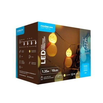 Modee Χριστουγεννιάτικα Φωτάκια LED Μπαταρίας (10LED/1,35m/15cm) Θερμό Λευκό (40.004.0005)
