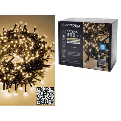 300 λαμπάκια led λευκό θερμό 12m [02449957P]