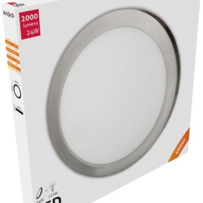 Avide LED Πλαφονιέρα Στρογγυλό Αλουμίνιο Σατέν Νίκελ 24W Λευκό 4000K (15.001.0667)