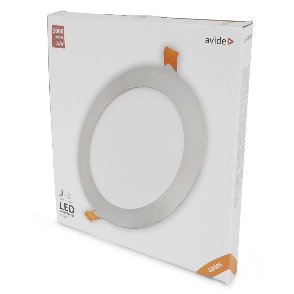 Avide LED Στρογγυλό Πάνελ Οροφής Χωνευτό από Αλουμίνιο Satin Nickel 24W NW 4000K (15.001.1214) - Image 8