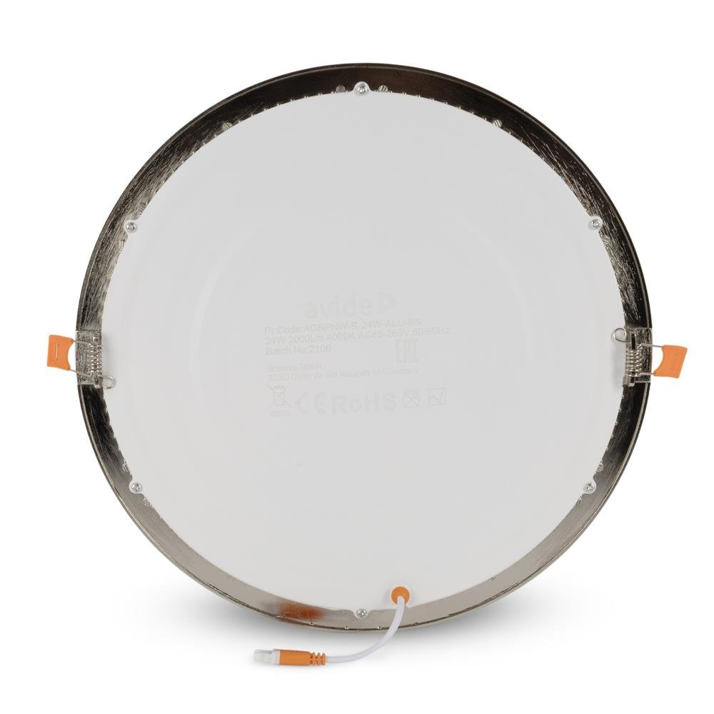 Avide LED Στρογγυλό Πάνελ Οροφής Χωνευτό από Αλουμίνιο Satin Nickel 24W NW 4000K (15.001.1214) - Image 3