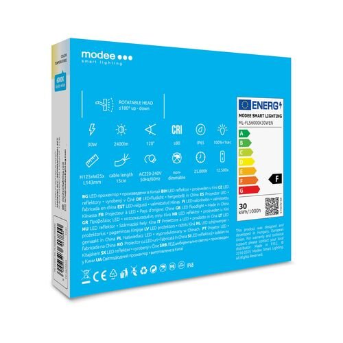 Modee Lighting LED Προβολέας E-series Slim 30W 120° 6000K 2400 lm ERP (40.001.0051) - Image 7