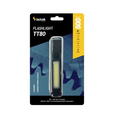 Technik Φακός Χειρός TT80 COB LED 500+300lm Επαναφορτιζόμενος 800mAh (01.011.0054)
