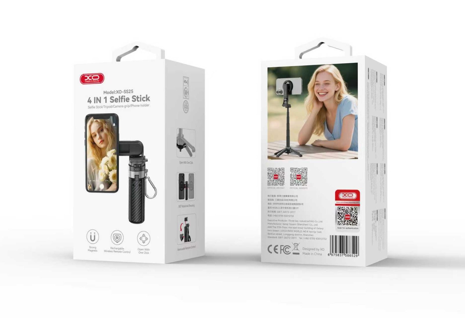 XO SS25 Mini Πολυλειτουργικό Selfie Stick Bluetooth (16.001.0282) - Image 2