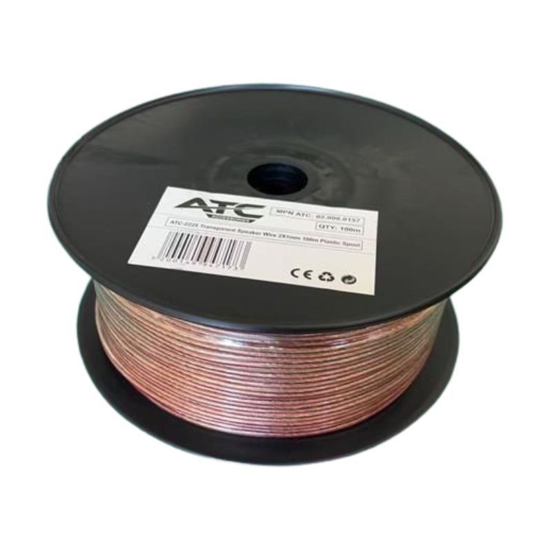 ATC-2225 Στροφείο Καλώδιο Ήχου Διαφανές 2x1mm 100m (02.008.0157)