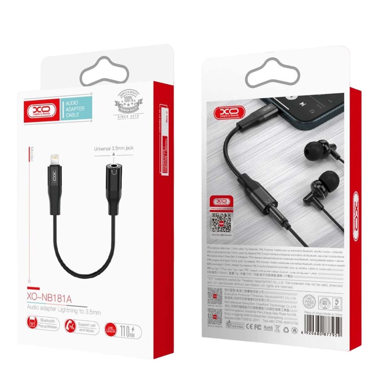 XO NB181A Καλώδιο Ήχου Lightning σε 3.5mm (16.005.0115) - Image 2