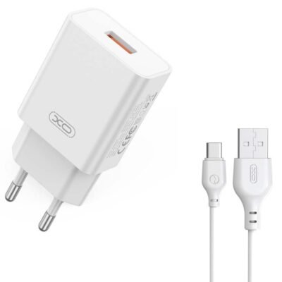 XO L127 USB-A QC18W Φορτιστής Γρήγορης Φόρτισης με Type-C Καλώδιο (16.006.0290)