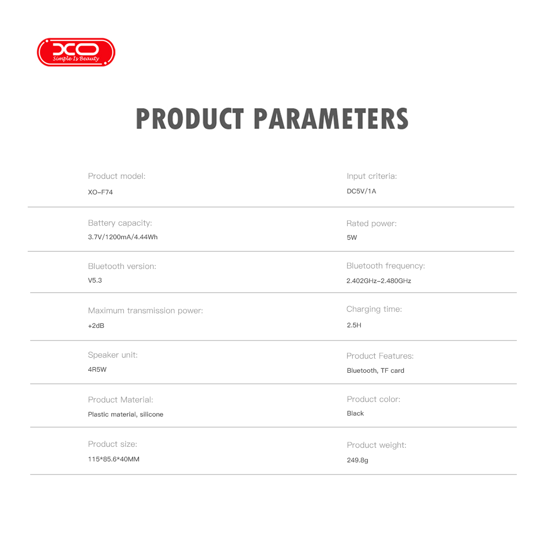 XO F74 Φορητό Ασύρματο Ηχείο Αδιάβροχο IP66 (16.004.0075) - Image 4