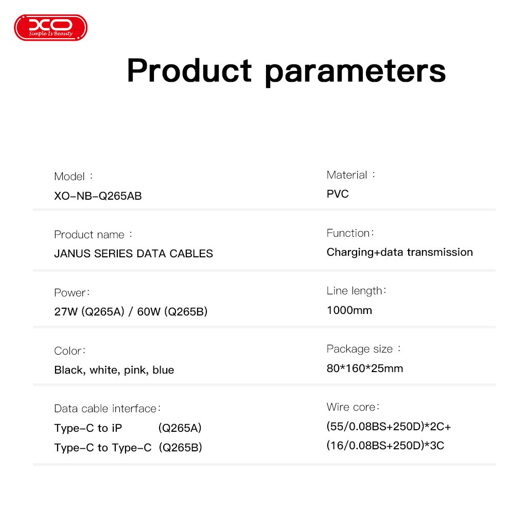 XO NB-Q265A PD 27W Type-C σε Lightning Μινιμαλιστικό Καλώδιο (Μαύρο) (16.005.0304) - Image 3