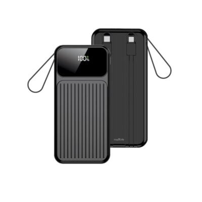 Maxlife power bank with built-in cables MXPB-06 PD QC 22,5W 10000 mAh black