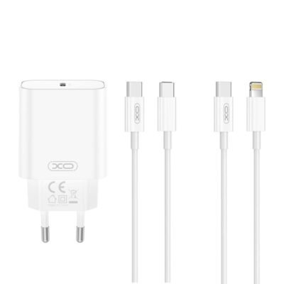 XO wall charger CE32 PD 20W 1x USB-C white + USB-C – USB-C cable