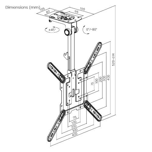 Brateck Βάση TV Οροφής LCD CM344 23''- 55'' (03.009.0029) - Image 9