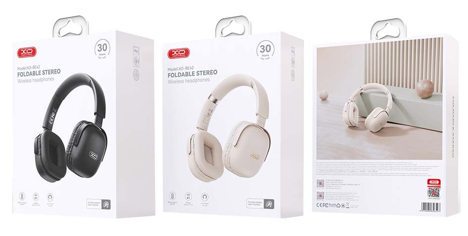 XO BE42 Scarlet Μεταλλικά Αναδιπλούμενα Ακουστικά Bluetooth (Μπεζ) (16.003.0145) - Image 5