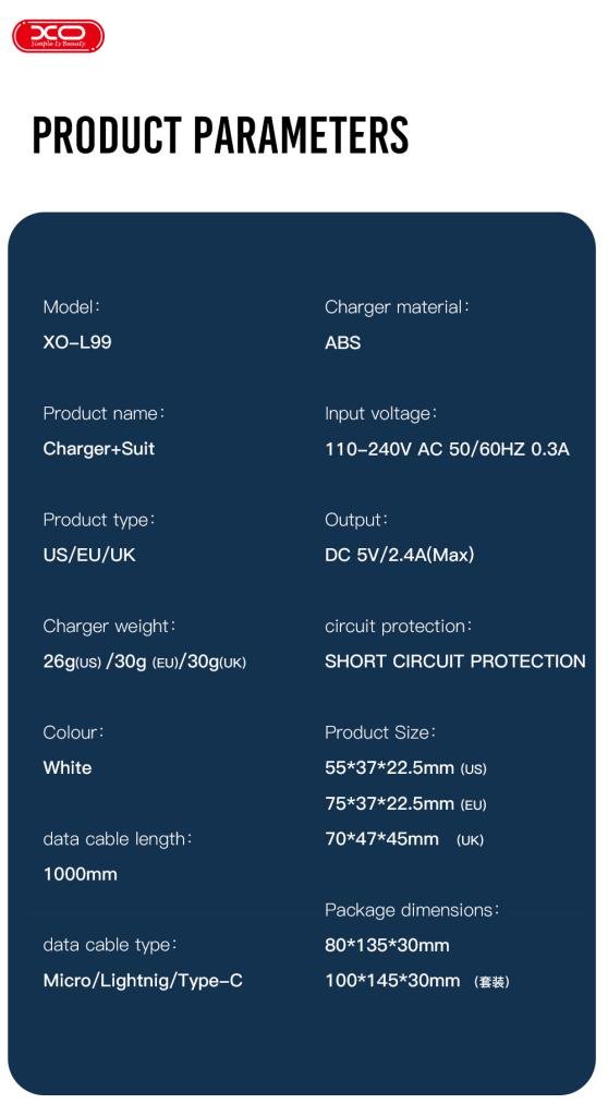 XO L99 2.4A Φορτιστής με Type-C Καλώδιο (NB103) (16.006.0170) - Image 6
