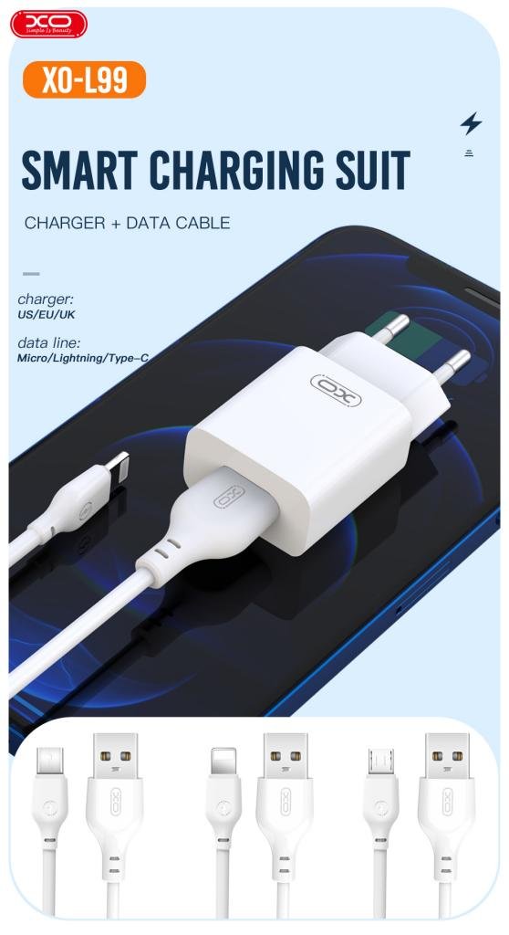 XO L99 2.4A Φορτιστής με Type-C Καλώδιο (NB103) (16.006.0170) - Image 4