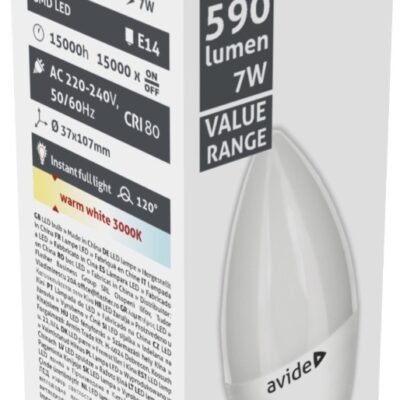 Avide LED Value Candle 7W E14 Θερμό 3000K 610 lumen