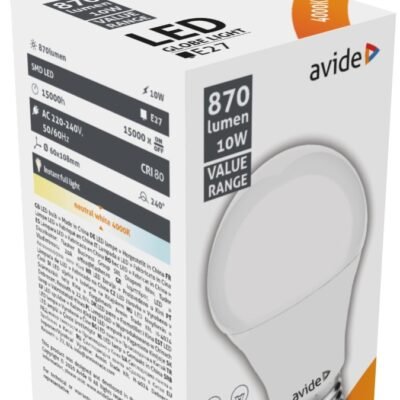 Avide LED Value Globe 10W E27 Λευκό 4000K 880 lumen