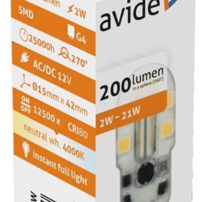 Avide LED 2W G4 160° Λευκό 4000K (15.001.1709)