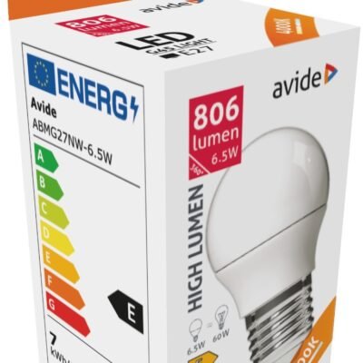 Avide LED Σφαιρική G45 6.5W E27 Λευκό 4000K Υψηλής Φωτεινότητας (15.001.0735)