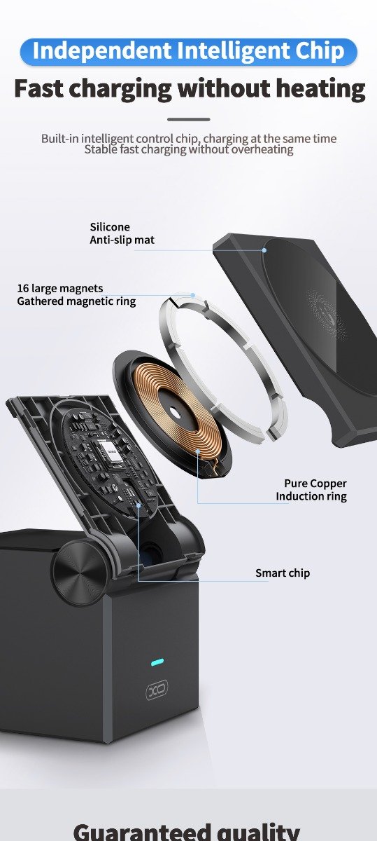XO CX027 Κινητό /Apple Watch/ TWS 3-σε-1 Ασύρματος φορτιστής 15W (16.006.0271) - Image 6