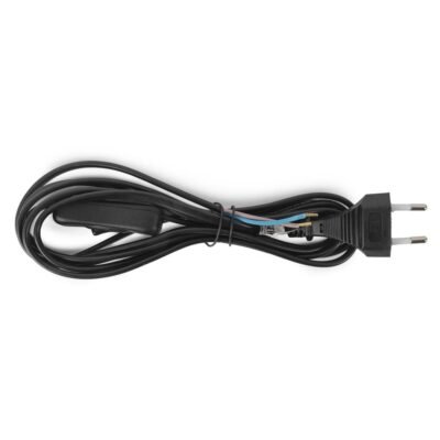 Entac Rewireable Καλώδιο 2G0.75 με Διακόπτη ON/OFF Μαύρο 2.5m (15.005.0455)