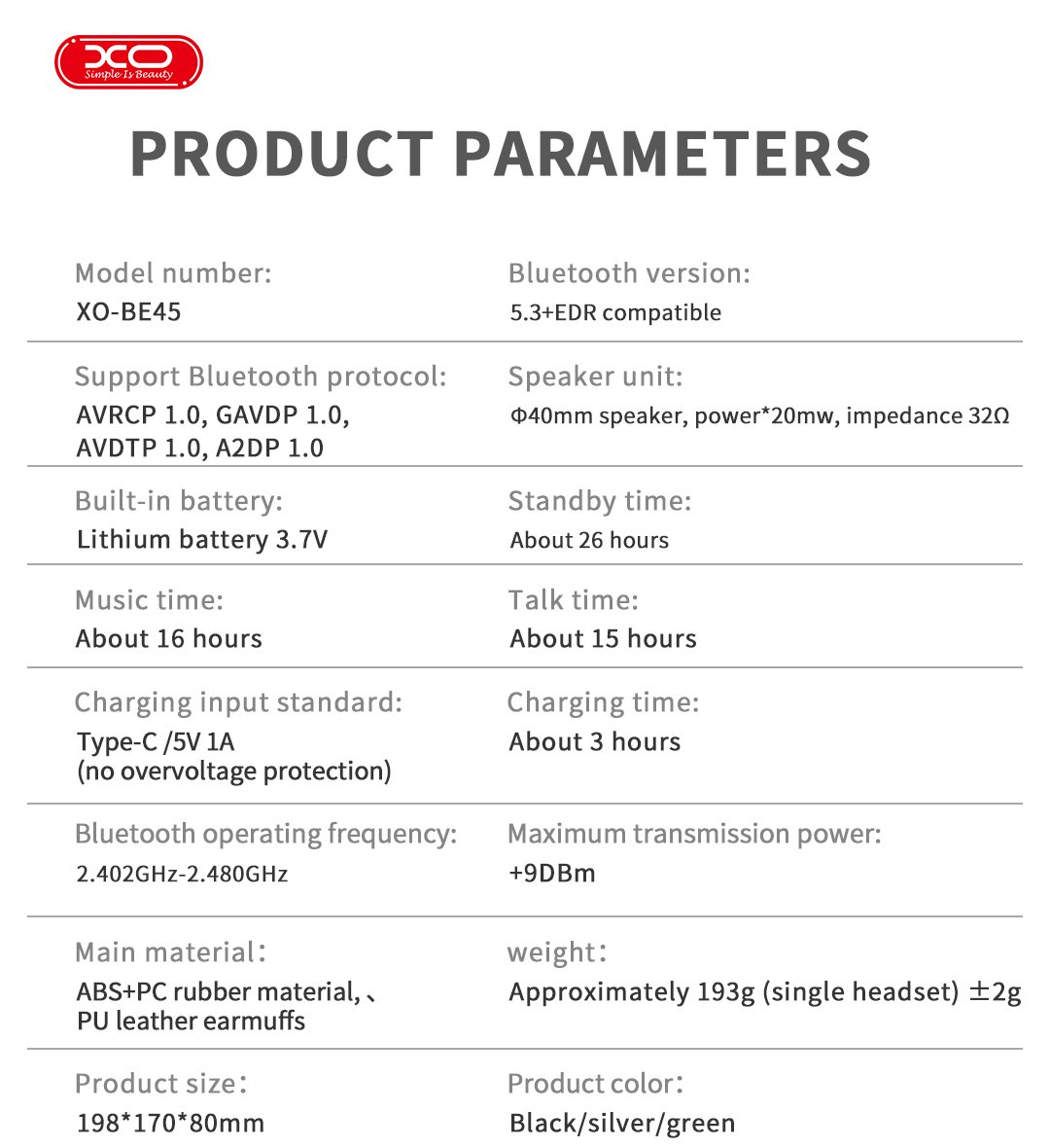 XO BE45 Beiguo Φορητά Ακουστικά Bluetooth Ασημί (16.003.0153) - Image 3