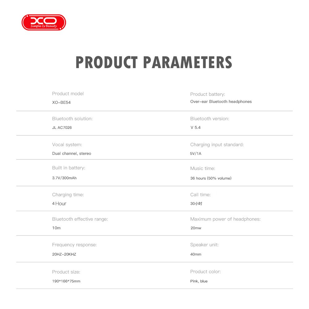 XO BE54 Παιδικά Ακουστικά Κεφαλής Cartoon Ροζ (16.003.0179) - Image 6