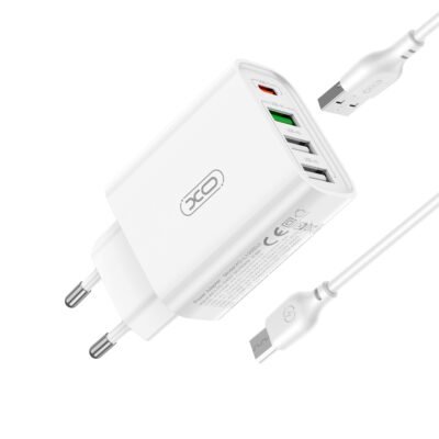 XO L120 (EU) Φορτιστής γρήγορης φόρτισης πολλαπλών θυρών με καλώδιο Micro (NB189A) (16.006.0270)