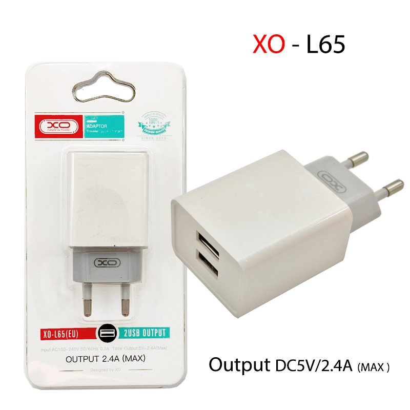 XO L65EU 2.4A Διπλής Θύρας USB Φορτιστής Άσπρο (16.006.0009) - Image 3