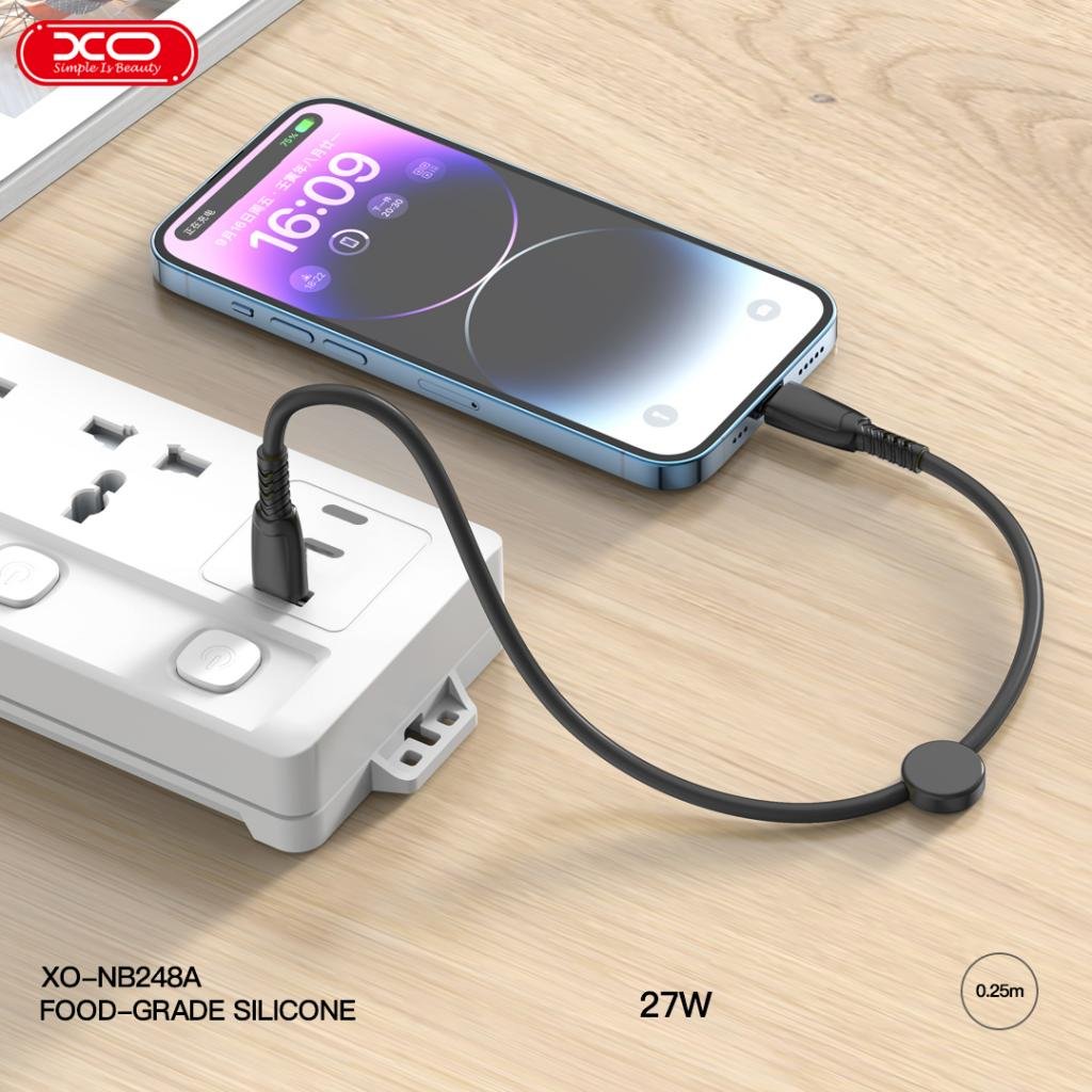 XO NB-Q248B Καλώδιο Φόρτισης + Data Suluo Series Type-c σε Type-c 60W 25cm Άσπρο (16.005.0254) - Image 4