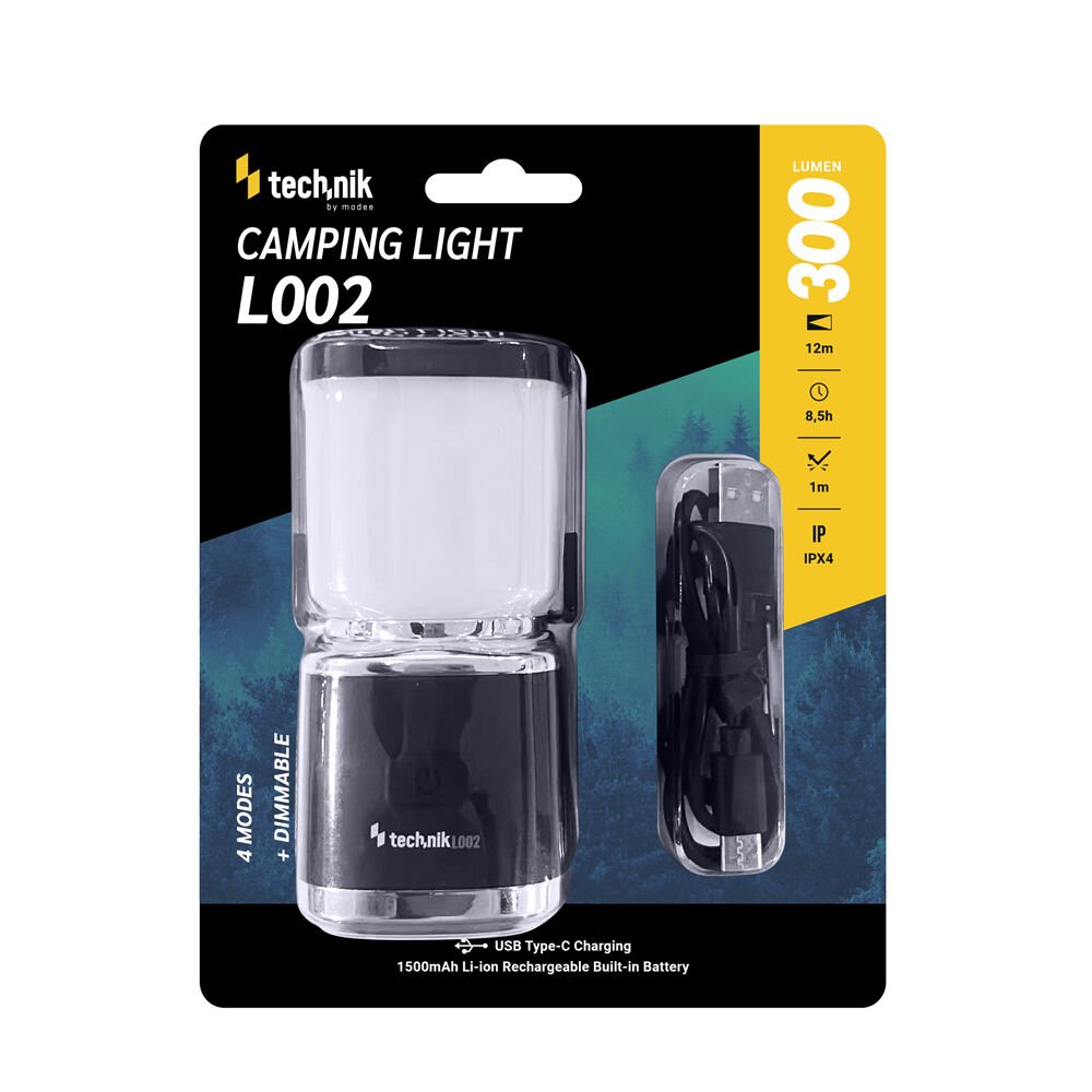 Technik Φωτιστικό Κάμπινγκ L002 300lm Επαναφορτιζόμενο 1500mAh (01.011.0055)