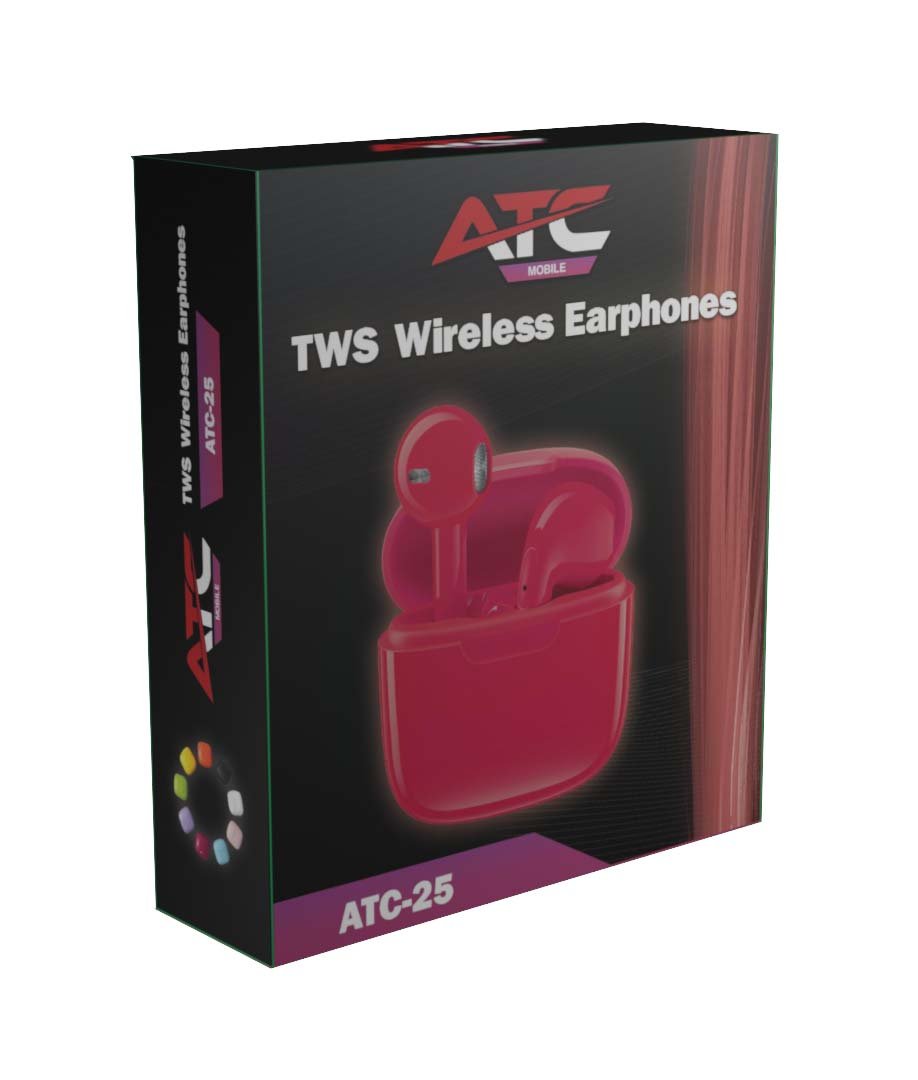 ATC-25 TWS Ασύρματα Ακουστικά Bluetooth Φούξια (20.001.0006) - Image 2