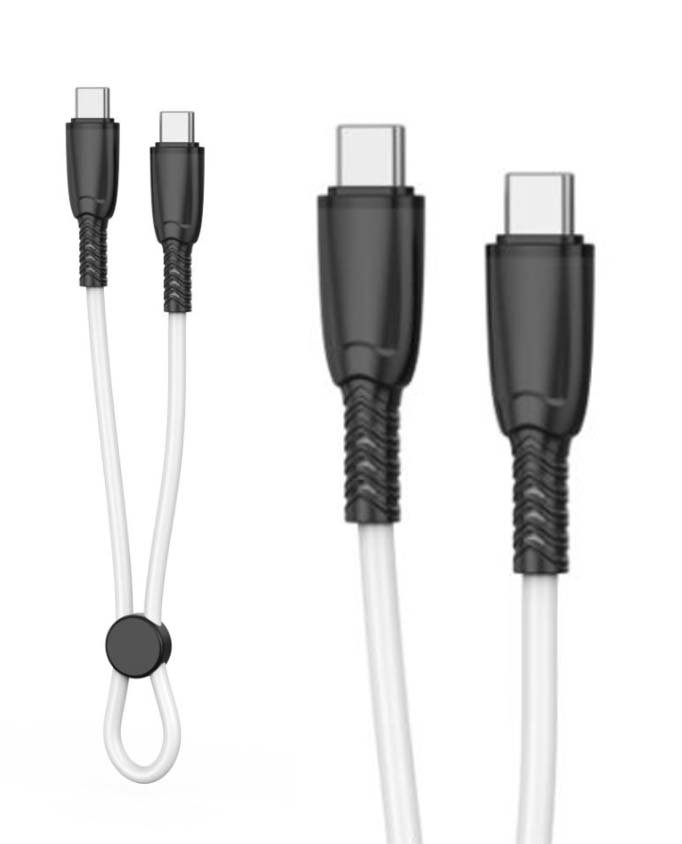 XO NB-Q248B Καλώδιο Φόρτισης + Data Suluo Series Type-c σε Type-c 60W 25cm Άσπρο (16.005.0254)