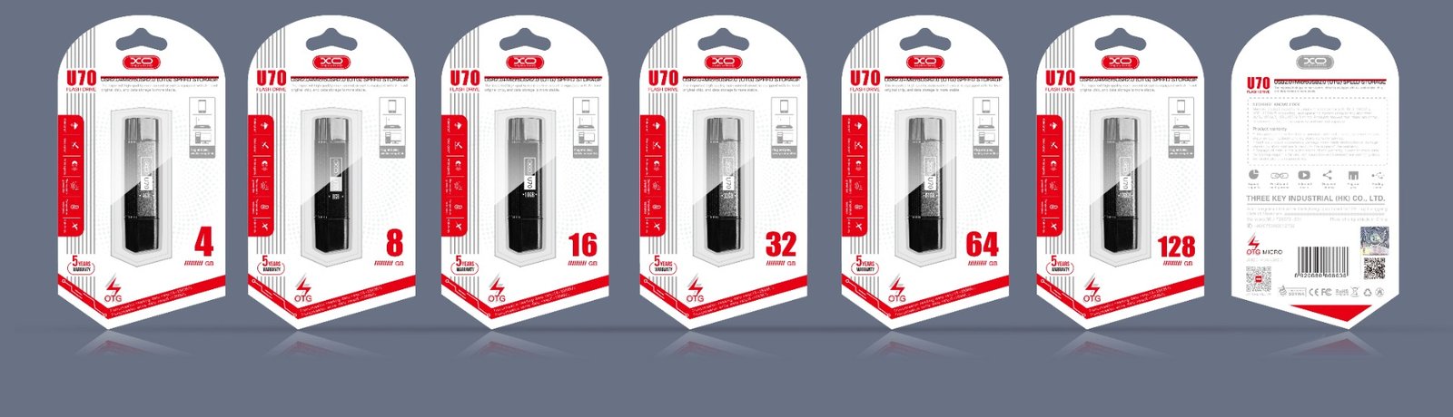 ΧΟ U70-OTG Στικάκι Μεταφοράς Δεδομένων & Αντάπτορας Micro σε USB 2.0U 126G (16.007.0040) - Image 2